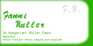 fanni muller business card