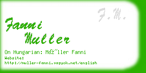 fanni muller business card